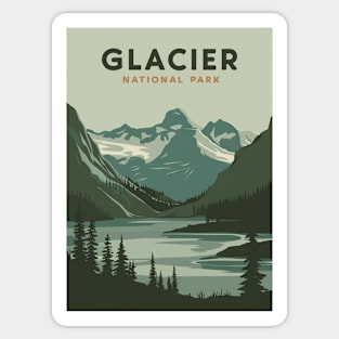 Glacier National Park Retro Vintage Sticker